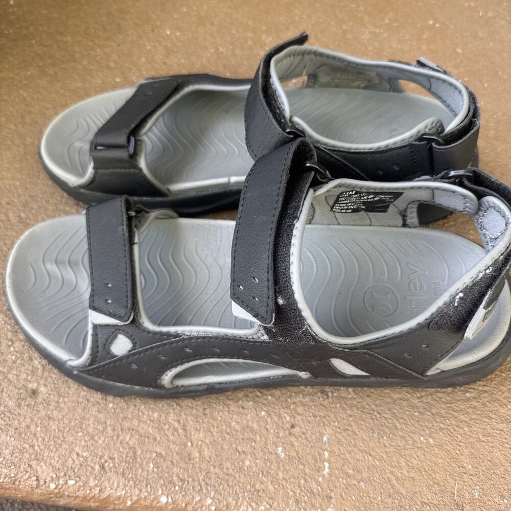 Hurley Mens 11 Sport Sandals Black Gray Hook Loop Outdoor Beach Water Shoes Y2K